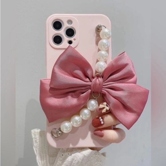 PINK BOW Pearl Design IPhone Case IPHONE 12 PRO MAX - Picture 3 of 8